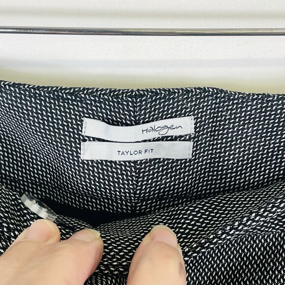 Halogen Black White Trace Weave Pattern Taylor Fit Pants Women's 10 Petite NWT - Picture 5 of 7